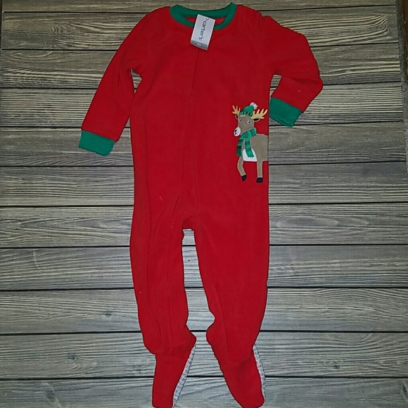 Carter's Other - Carters red christmas footie pjamams